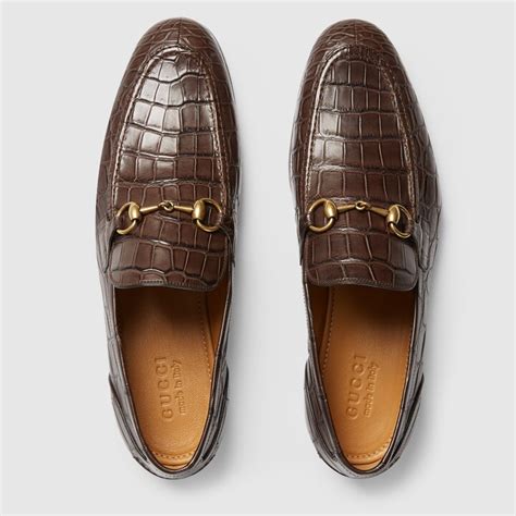 Gucci jordaan crocodile loafers